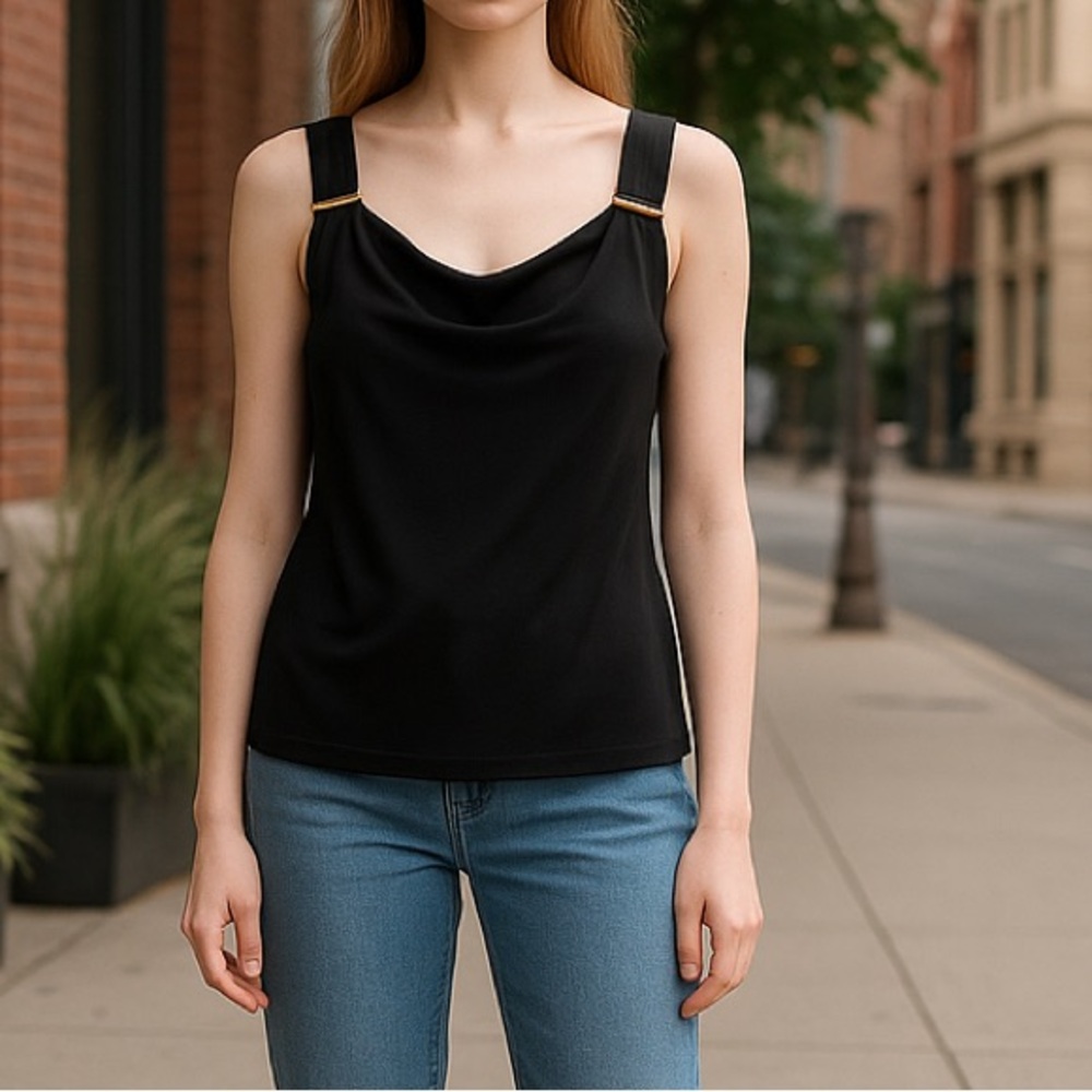 Black top size medium with metallic embellishment